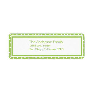 Dots n Dots Return Address Label (lime)