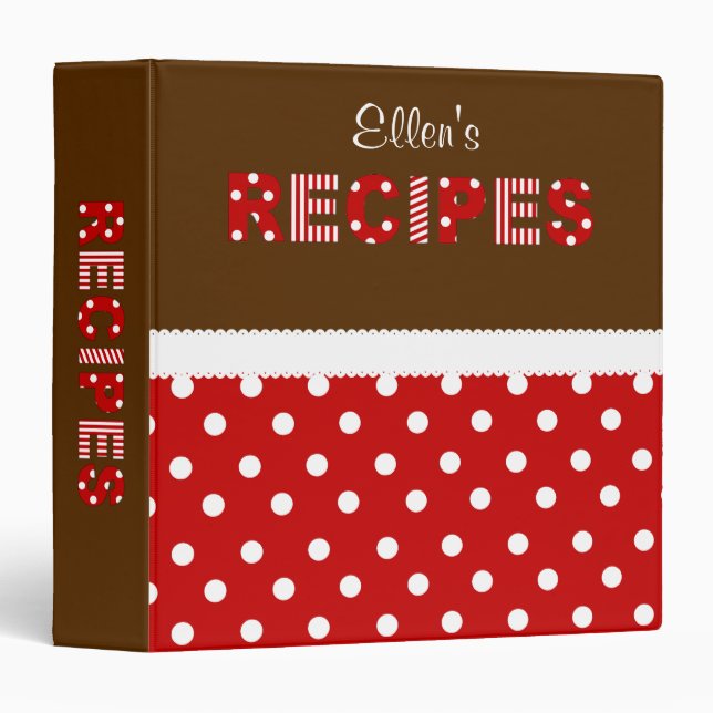 Dots n Eyelet Recipe Binder (Front/Spine)