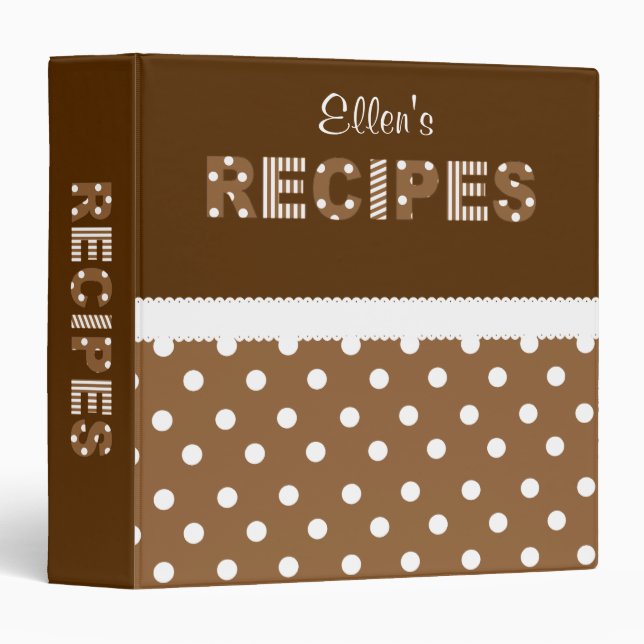 Dots n Eyelet Recipe Binder (Front/Spine)
