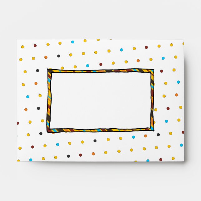Dots 'n' Stripes A6 Invitation Envelope (Front)