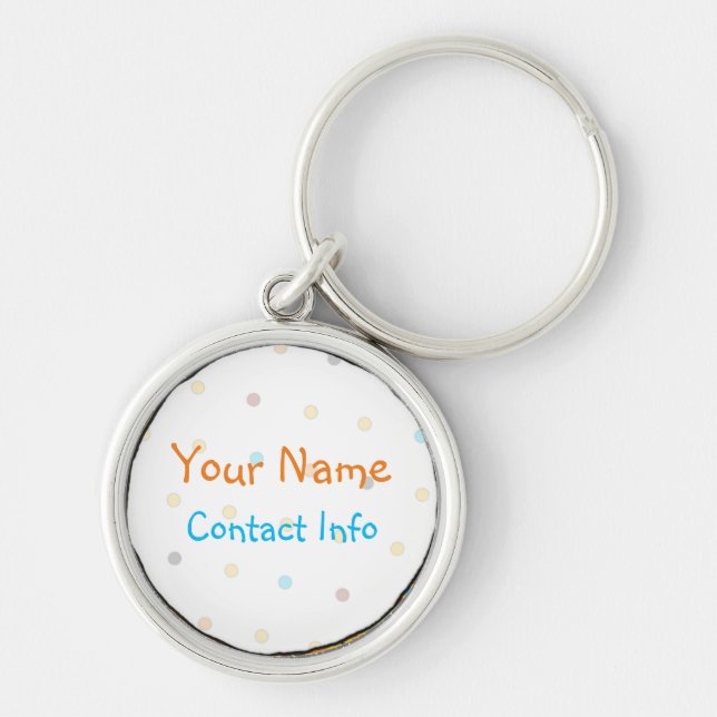 Dots 'n' Stripes ID tag Keychain (Front)