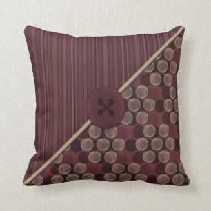Dots No Com - Merlot Throw Pillow