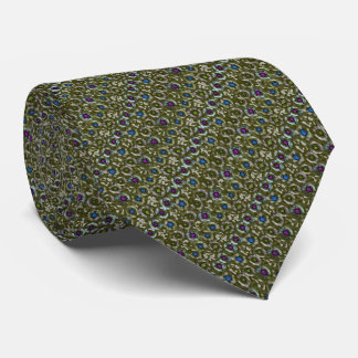 Dots Olive Multicolored Tie