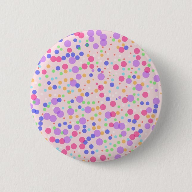 Dots on Pink 2 Inch Round Button (Front)