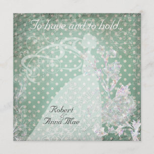 Dots on Teal Have and Hold Wedding Invite