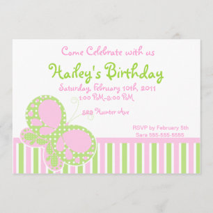 Dots Papillon Invitation d'anniversaire 3