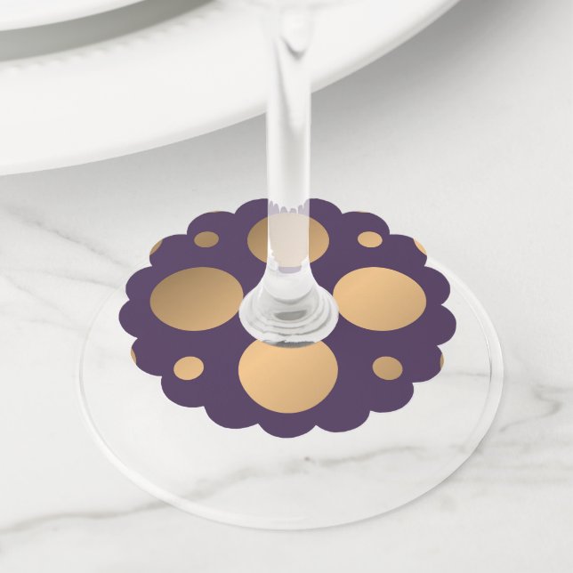 Dots Pattern 15 Wine Glass Tag (Close Up)