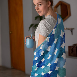 Dots pattern - blue and green fleece blanket