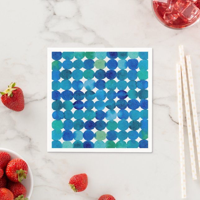 Dots pattern - blue and green napkin (Insitu)