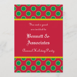 Dots Pattern Holiday Party Invitation