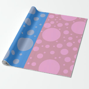Dots pink and blue Matte Wrapping Paper, Paper