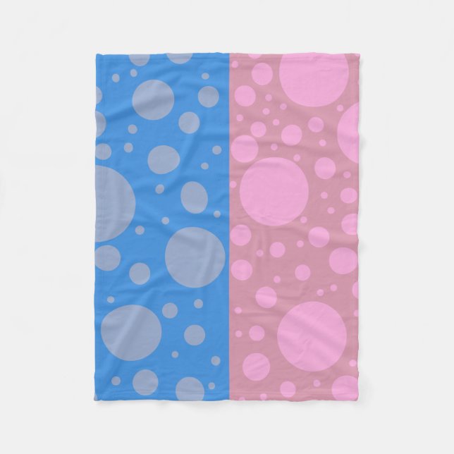 Dots Pink Blue Dot Fleece Blanket, Small (Front)