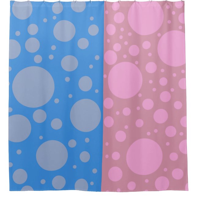 Dots Rideau de douche rose bleu (Devant)