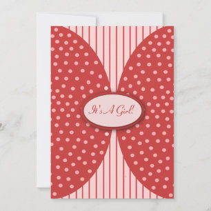 Dots rouges et roses Invitations de douche pour bé