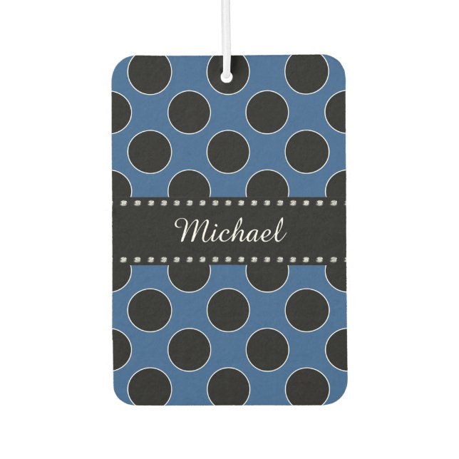 Dots seamless pattern black & contour air freshener (Front)