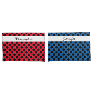 Dots seamless pattern black / white contour pillowcase