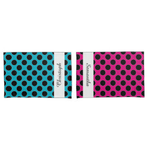 Dots seamless pattern black / white contour pillowcase