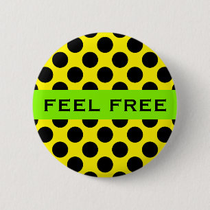 Dots seamless pattern black + your back 2 inch round button