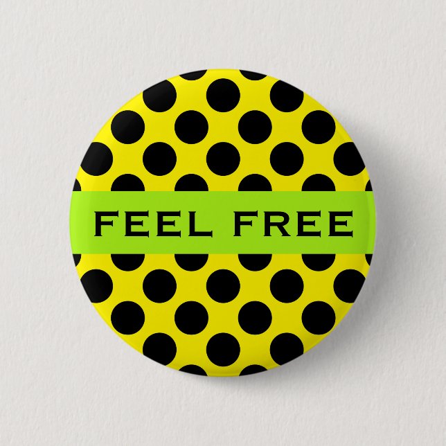 Dots seamless pattern black + your back 2 inch round button (Front)