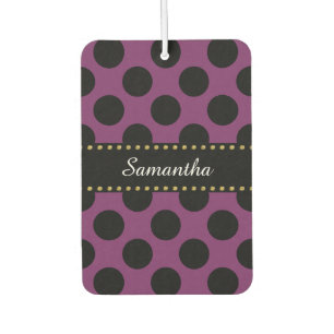 Dots seamless pattern black + your back car air freshener