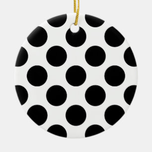 Dots seamless pattern black + your back ceramic ornament