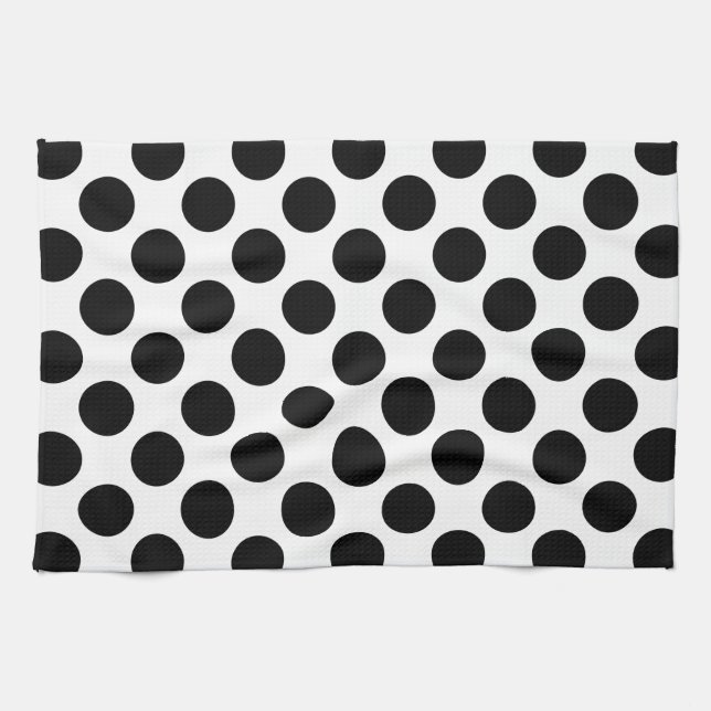 Dots seamless pattern black + your back kitchen towel (Horizontal)