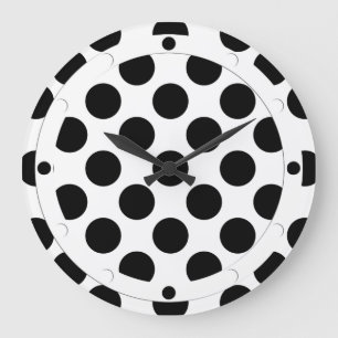 Dots seamless pattern black + your back large clock