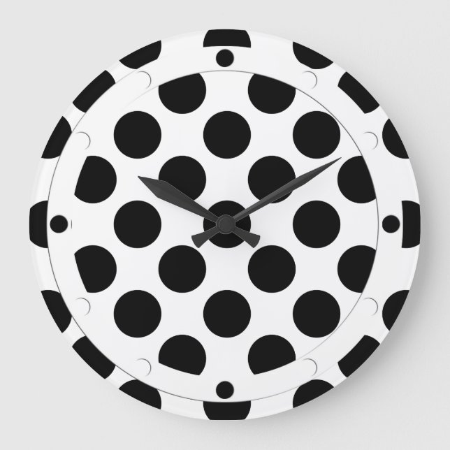 Dots seamless pattern black + your back large clock (Front)