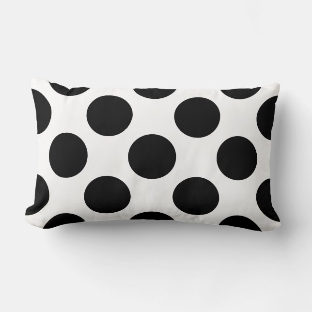 Dots seamless pattern black + your back lumbar pillow (Front)