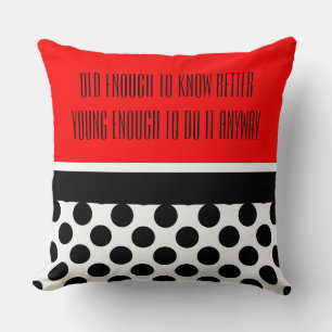 Dots seamless pattern black + your back throw pillow
