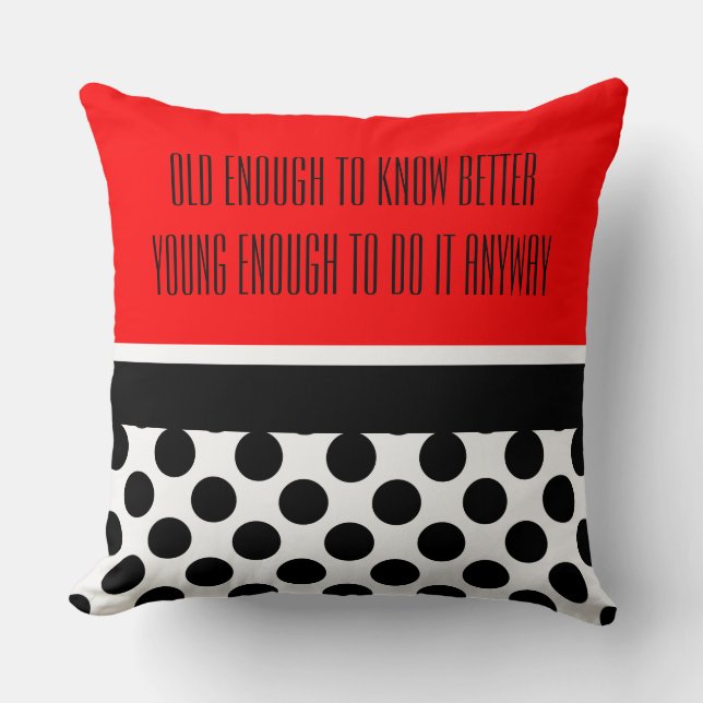 Dots seamless pattern black + your back throw pillow (Front)