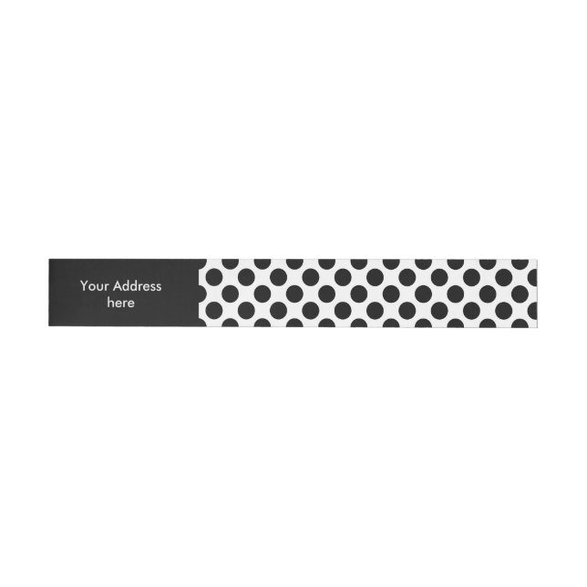 Dots seamless pattern black + your back wraparound address label (Individual)