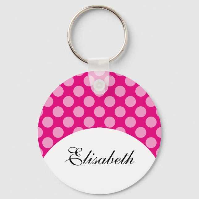 Dots seamless pattern white transp. + your backgr. keychain (Front)