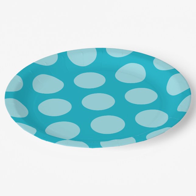 Dots seamless pattern white transp. + your backgr. paper plate (Angled)