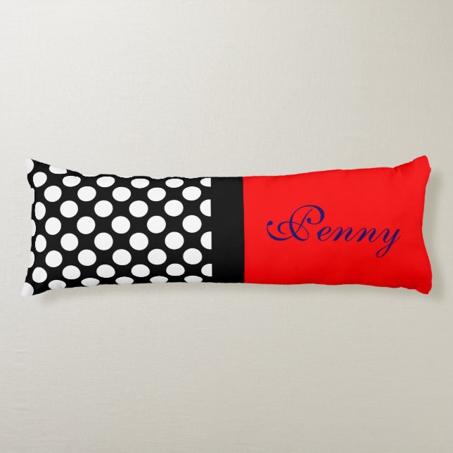 Dots seamless pattern white + your backgr. body pillow (Front)