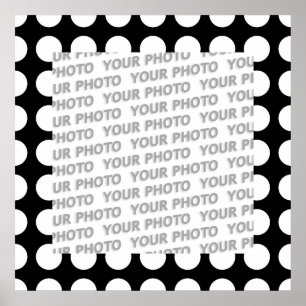 Dots seamless pattern white + your backgr. poster