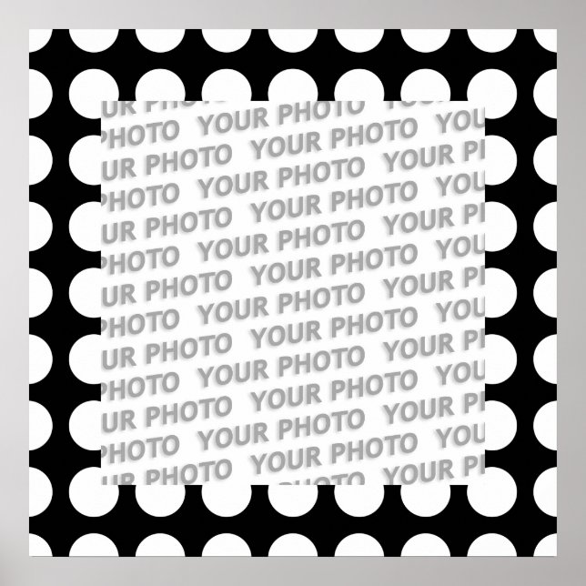 Dots seamless pattern white + your backgr. poster (Front)