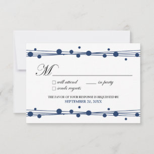 Dots & Straw RSVP Card (white/navy)