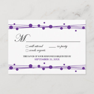 Dots & Straw RSVP Card (white/periwinkle)