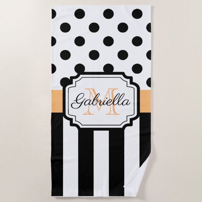 Dots & Stripes Beach Towel (Front)