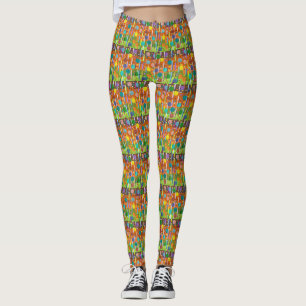 Dots Stripes Multi-Coloured Candy Confetti Bright Leggings