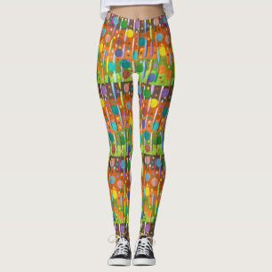 Dots Stripes Multi-Coloured Candy Confetti Bright Leggings
