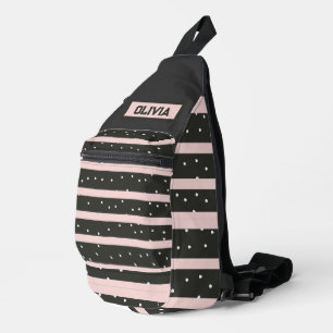 Dots & Stripes Personalized Sling Bag