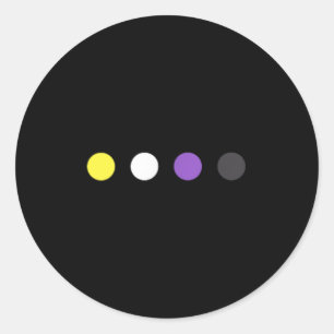 Dots Subtle Nonbinary Flag Enby Pride Trans Lgbtq Classic Round Sticker