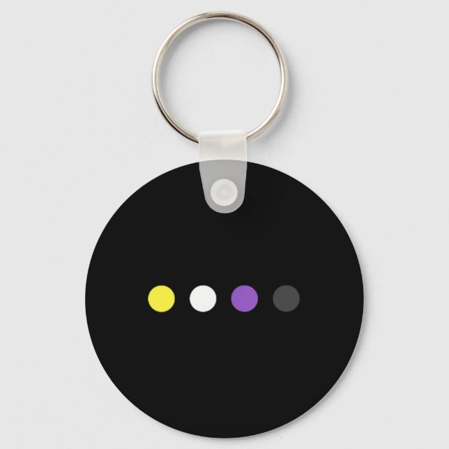 Dots Subtle Nonbinary Flag Enby Pride Trans Lgbtq  Keychain (Front)