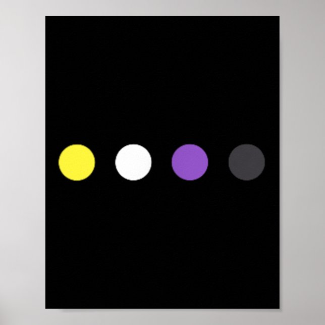 Dots Subtle Nonbinary Flag Enby Pride Trans Lgbtq  Poster (Front)
