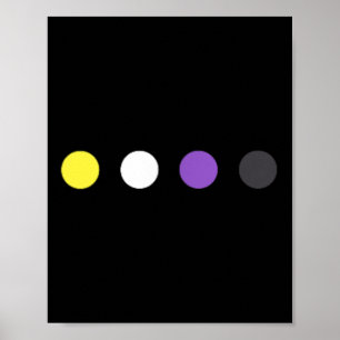 Dots Subtle Nonbinary Flag Enby Pride Trans Lgbtq  Poster