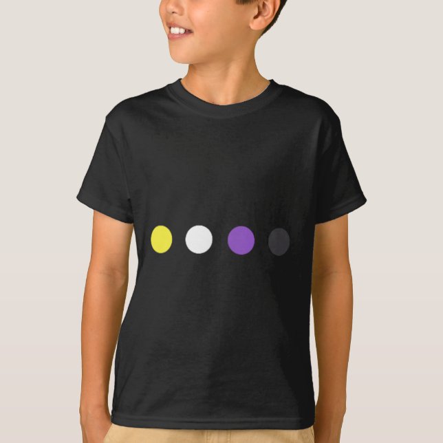 Dots Subtle Nonbinary Flag Enby Pride Trans Lgbtq  T-Shirt (Front)