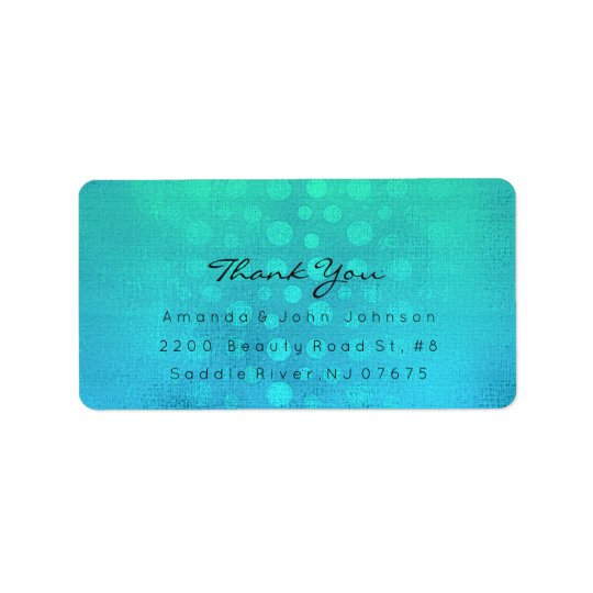 Dots Thank You Ombre Ocean Blue Beach Wedding