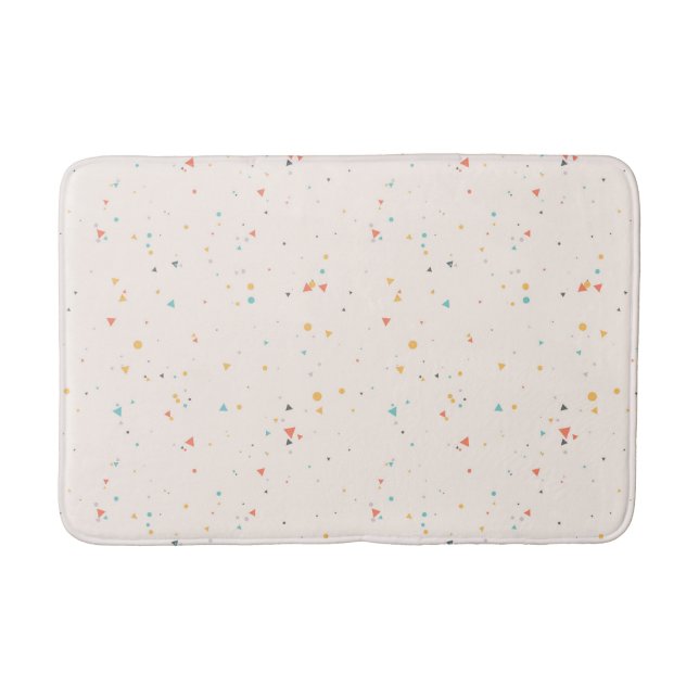 Dots & Triangle Confetti Pattern Bath Mat (Front)